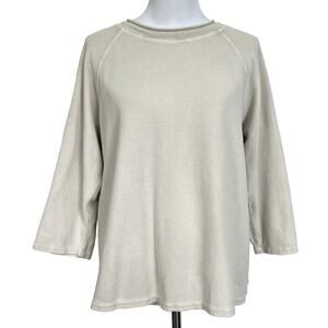 Hot Cotton Women’s Sweater Beige Pullover 100% Cotton Roll Neck Sz Petite Large